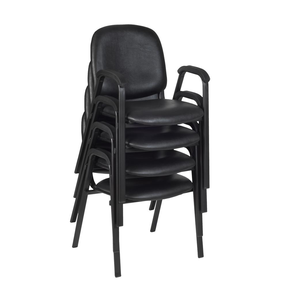 Ace Vinyl Stack Chair (4 pack)- Black. Picture 1