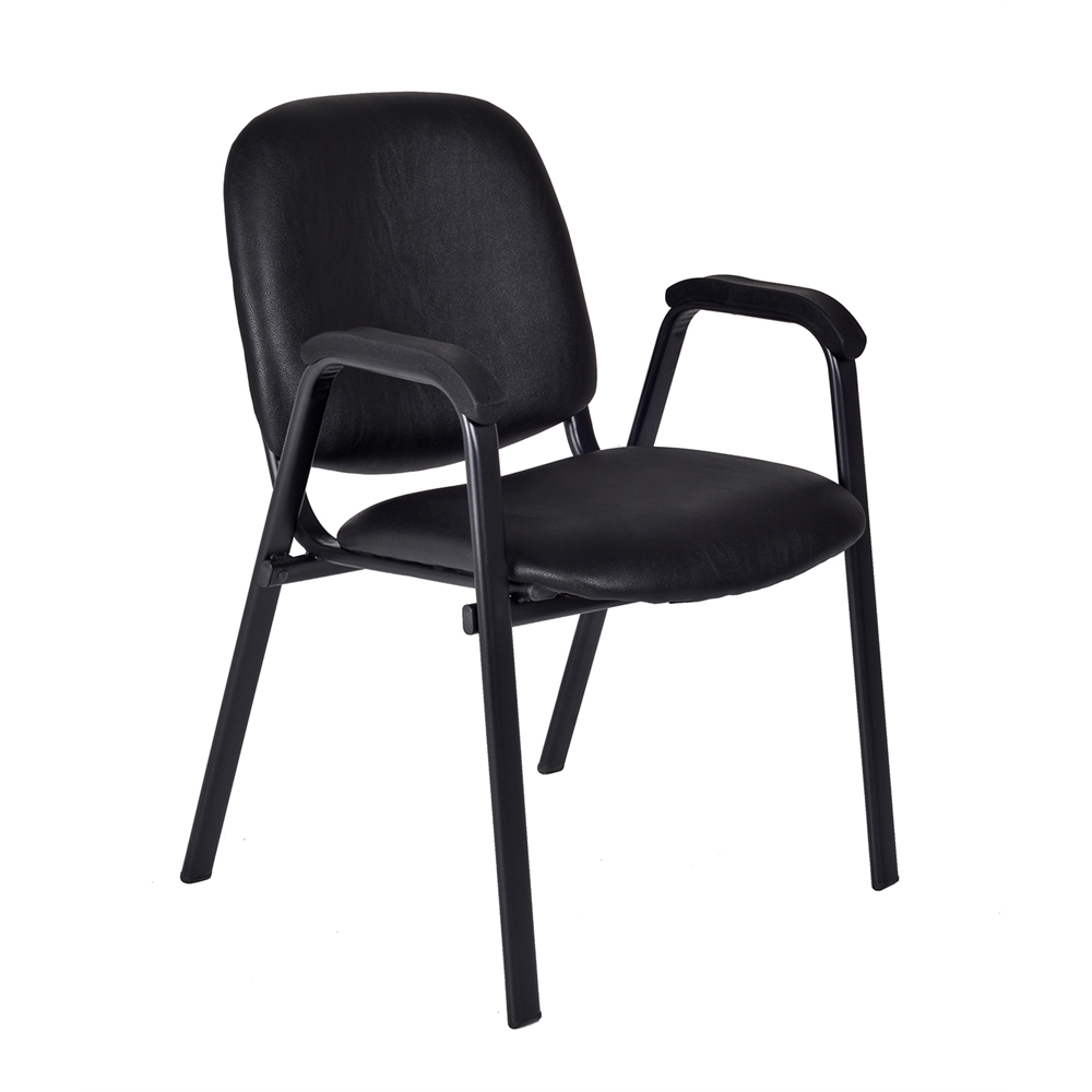 Ace Vinyl Stack Chair- Black. Picture 1