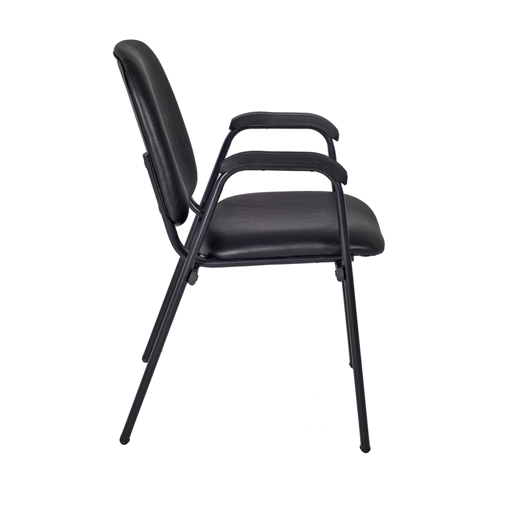 Ace Vinyl Stack Chair- Black. Picture 4