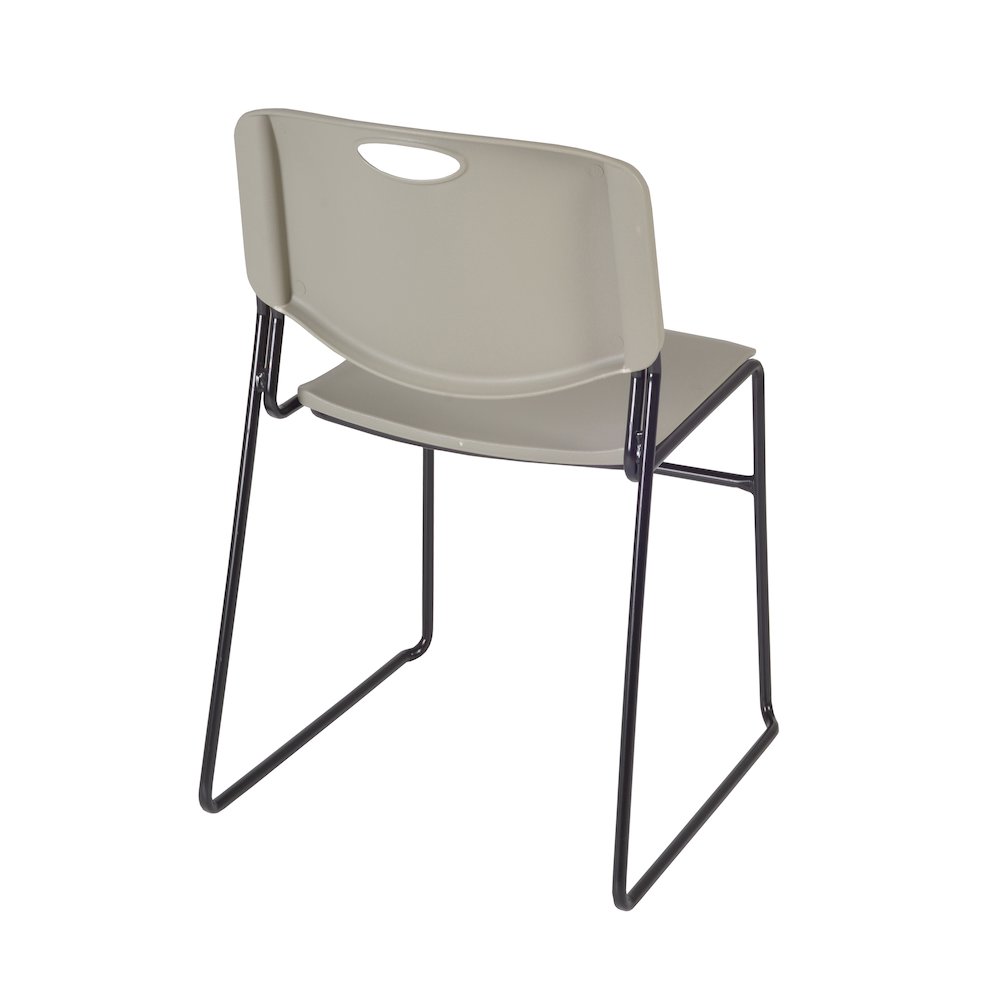 36 in. Round X-Base Breakroom Table- Mahogany, 4 Zeng Stack Chairs- Grey. Picture 6