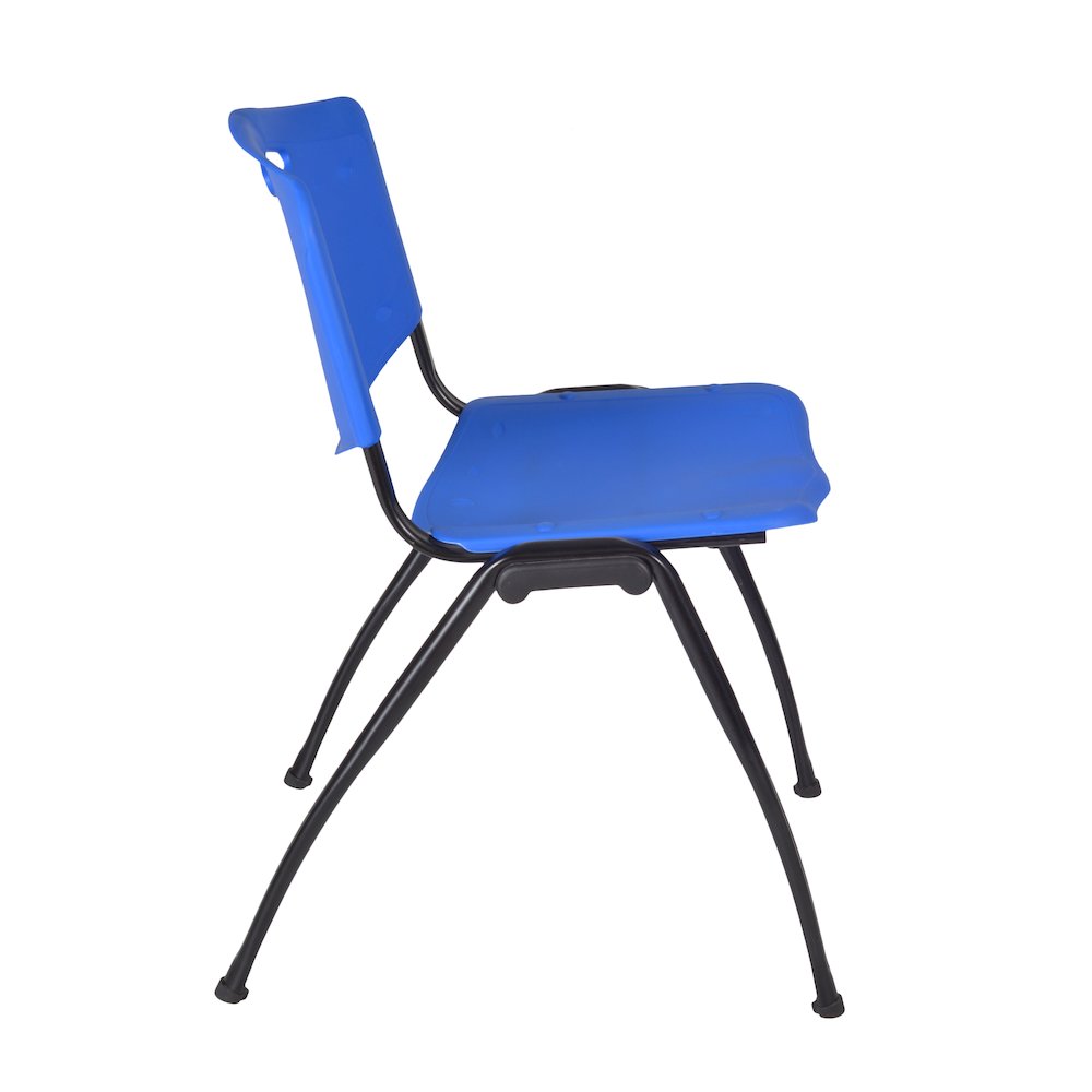 48 in. Round Breakroom Table- Maple, 4 M Stack Chairs- Blue. Picture 5