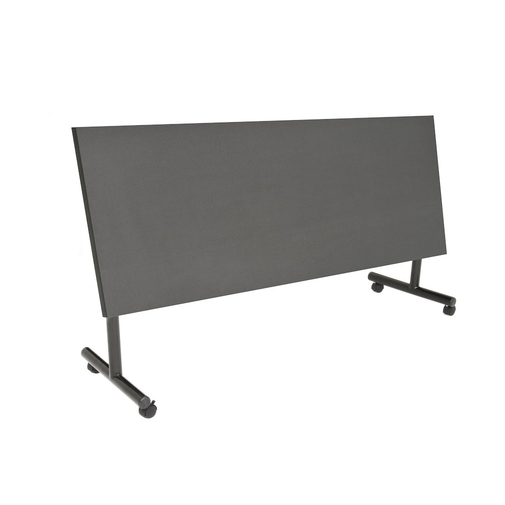 72 x 30 in. Flip-Top Privacy Nesting Table- Grey, 2 Zeng Stack Chairs- Grey. Picture 2