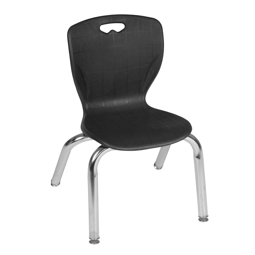 42 Round Adjustable Classroom Table- Grey & 4 Andy 12 Stack Chairs- Black. Picture 3