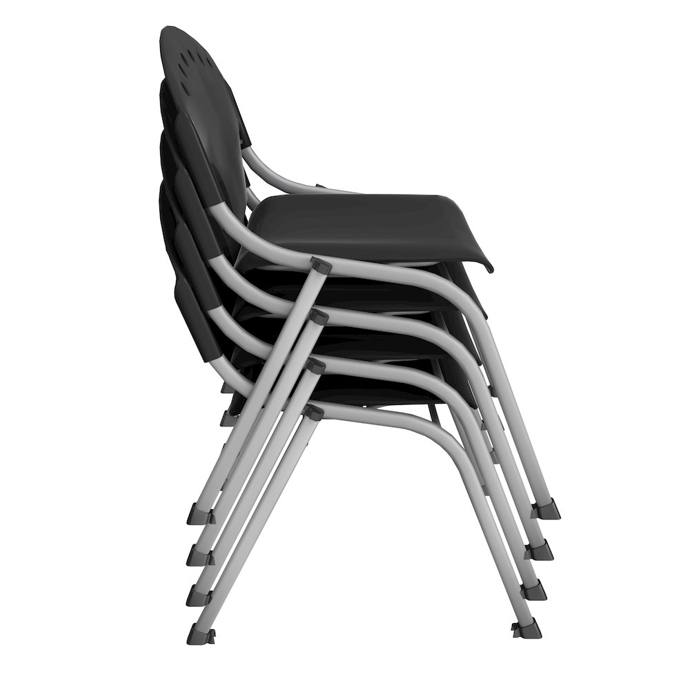Rico Classroom Training Stack Chair Armless - Black - 4 Pack. Picture 4