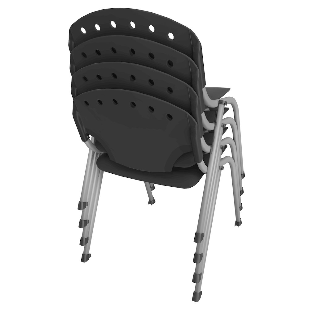 Rico Classroom Training Stack Chair Armless - Black - 4 Pack. Picture 5