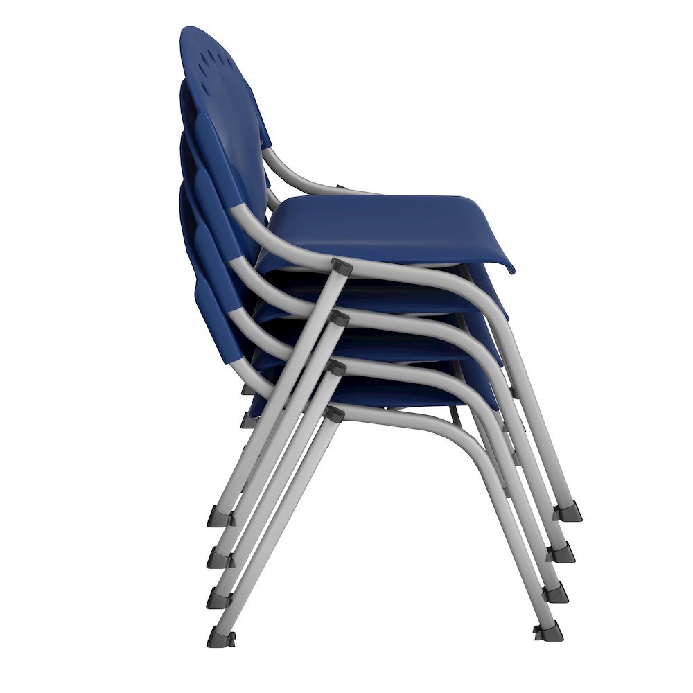 Rico Classroom Training Stack Chair Armless - Navy Blue - 4 Pack. Picture 4
