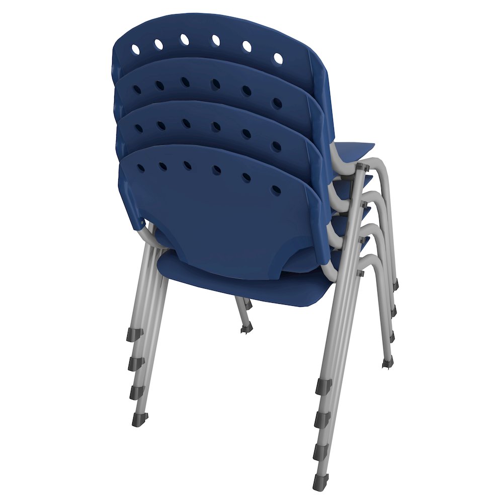 Rico Classroom Training Stack Chair Armless - Navy Blue - 4 Pack. Picture 5