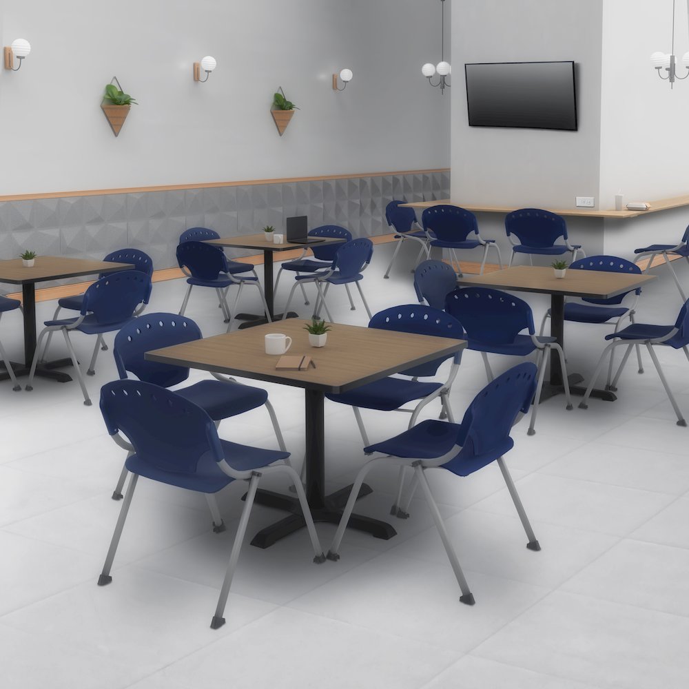 Rico Classroom Training Stack Chair Armless - Navy Blue - 4 Pack. Picture 2