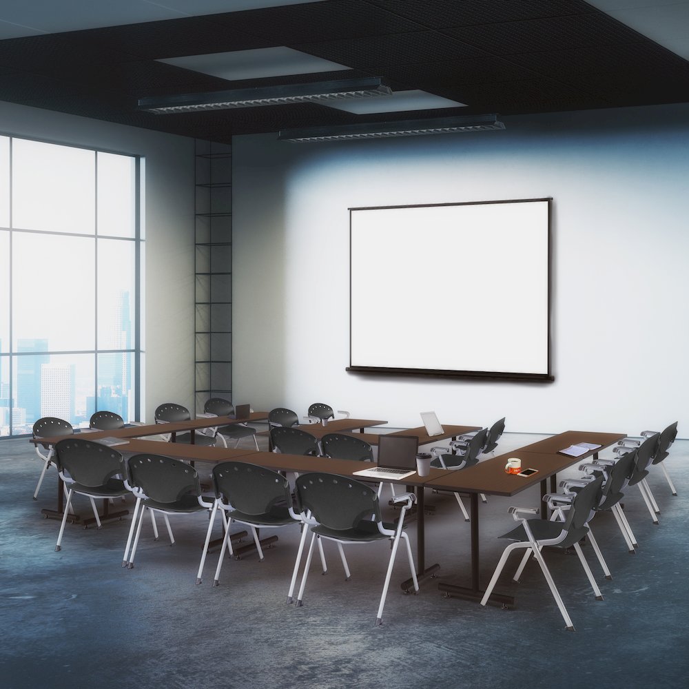 Rico Classroom Training Stack Chair with Arms - Black - 4 Pack. Picture 2