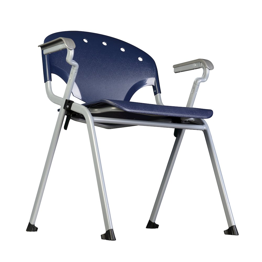 Rico Classroom Training Stack Chair with Arms - Navy Blue - 4 Pack. Picture 7