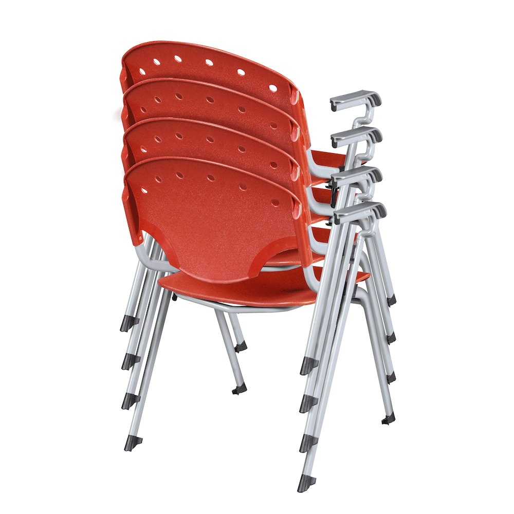 Rico Classroom Training Stack Chair with Arms - Red - 4 Pack. Picture 5