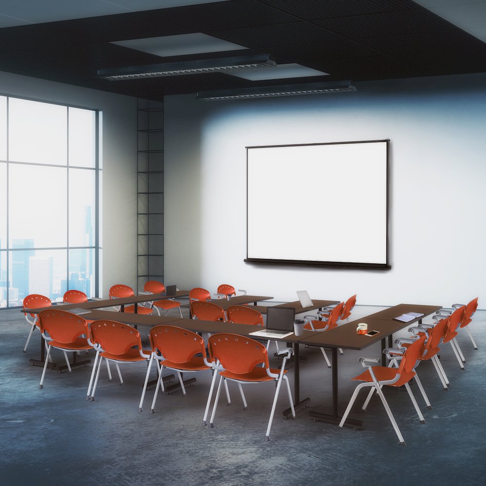 Rico Classroom Training Stack Chair with Arms - Red - 4 Pack. Picture 2