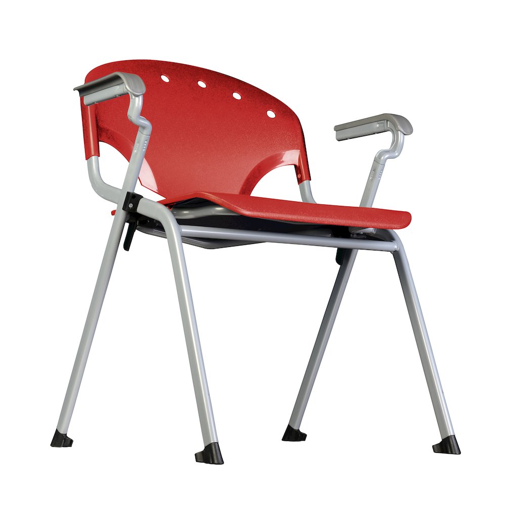Rico Classroom Training Stack Chair with Arms - Red - 4 Pack. Picture 7