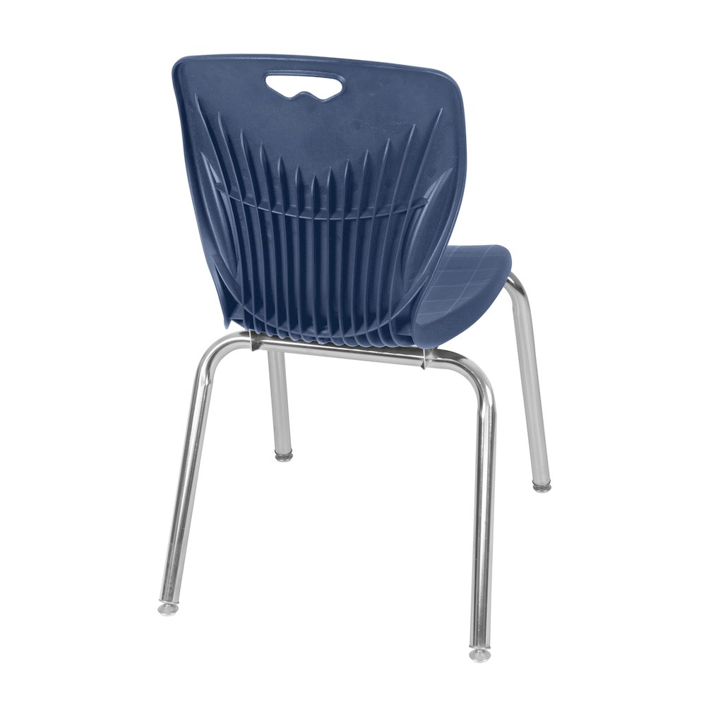 42 Round Adjustable Classroom Table- Maple & 4 Andy 18 Stack Chairs- Blue. Picture 5