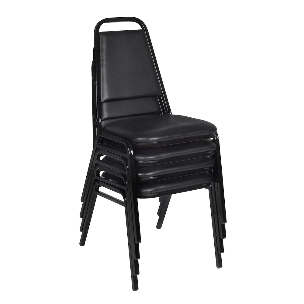42 in Square Breakroom Table- Grey Top, Black Legs, 4 Restaurant Stack Chairs. Picture 5