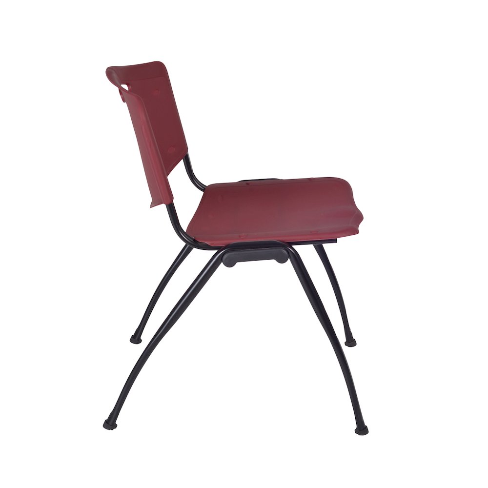 48 Square Breakroom Table- Cherry Top, Black Base & 4 M Stack Chairs- Burgundy. Picture 5