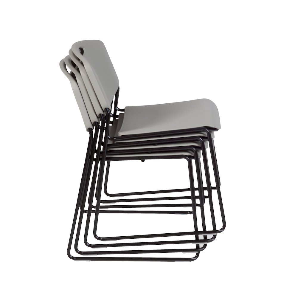 84 x 24 in. Flip-Top Training Nesting Table- Cherry, 2 Zeng Stack Chairs- Grey. Picture 9