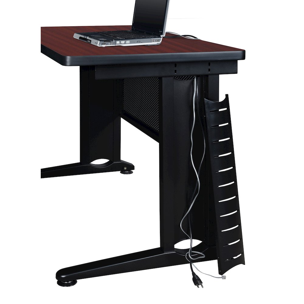 48 x 24 in. 2 Person Bench Workstation with Privacy Panel- Mahogany. Picture 6