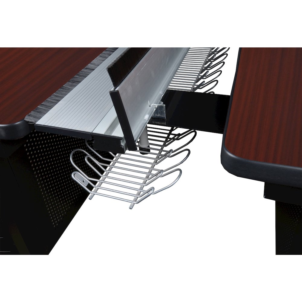 48 x 24 in. 2 Person Bench Workstation with Privacy Panel- Mahogany. Picture 3