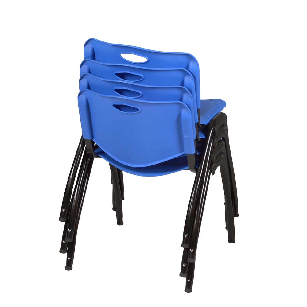 'M' Stack Chair (4 pack)- Blue. Picture 3