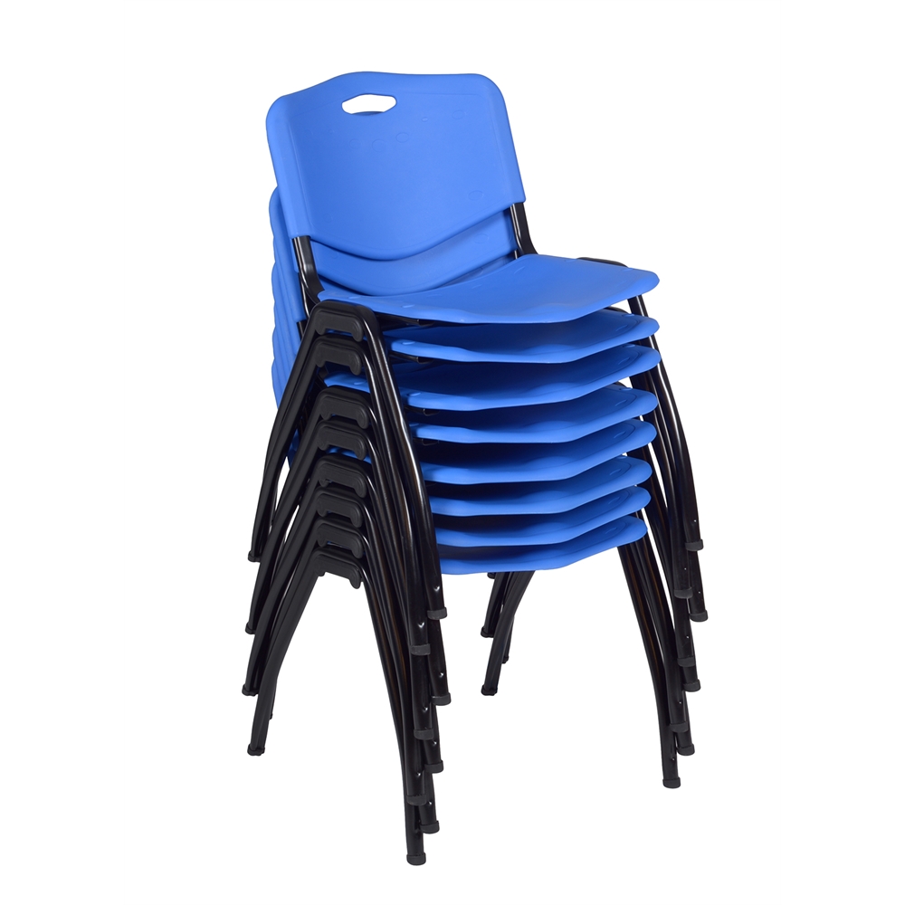'M' Stack Chair (8 pack)- Blue. Picture 1