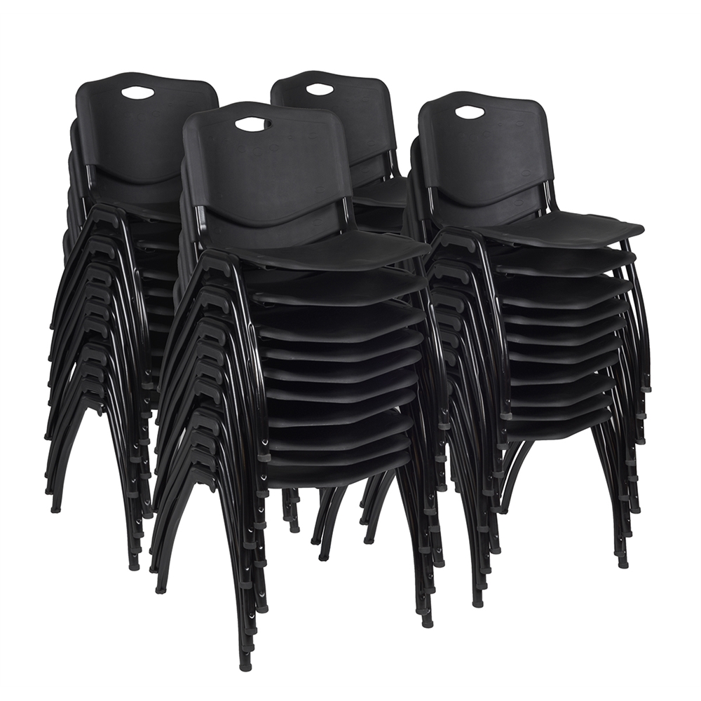 'M' Stack Chair (40 pack)- Black. Picture 1