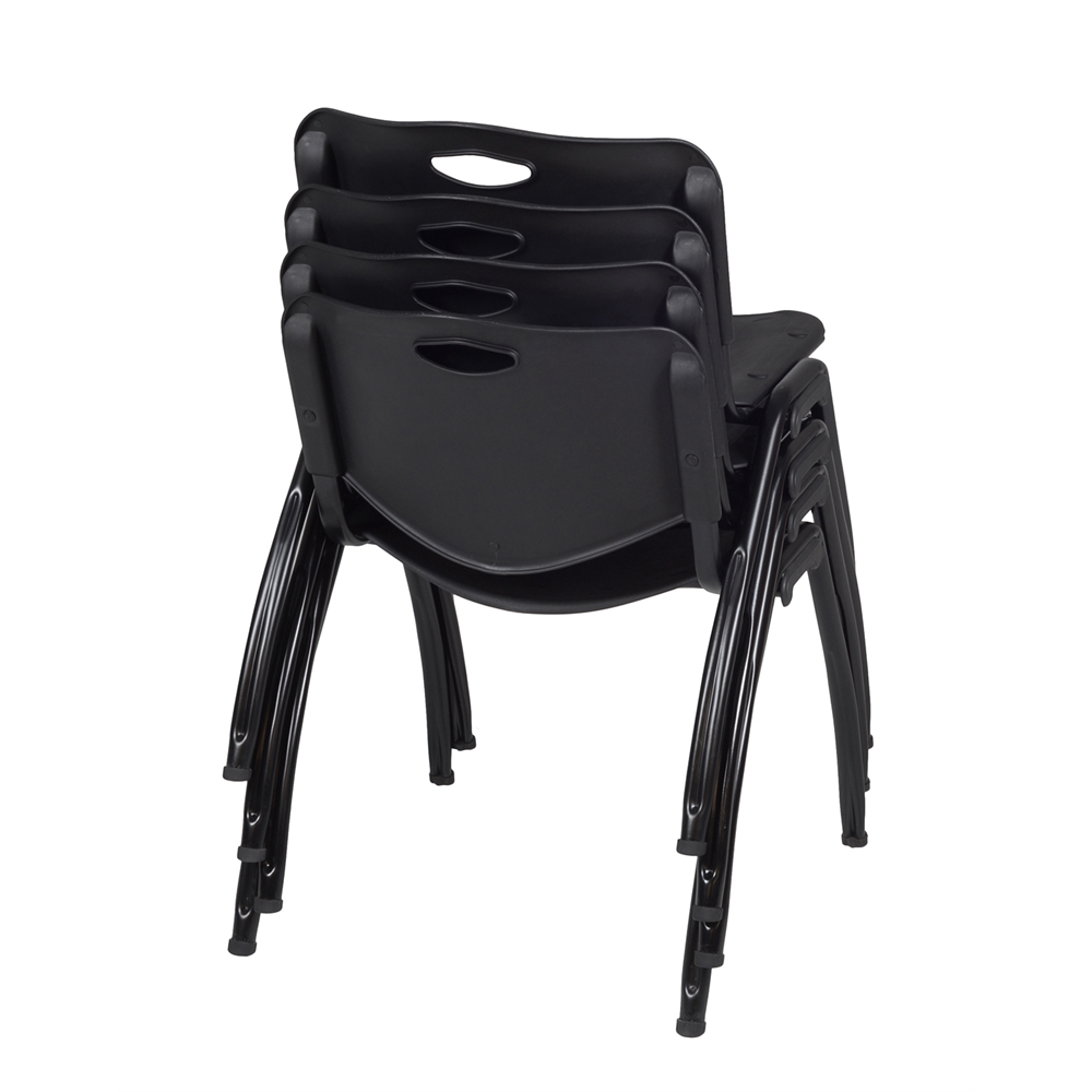 'M' Stack Chair (4 pack)- Black. Picture 3
