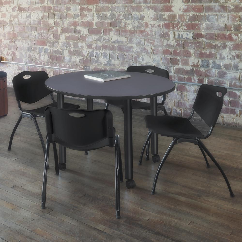 'M' Stack Chair- Black. Picture 2