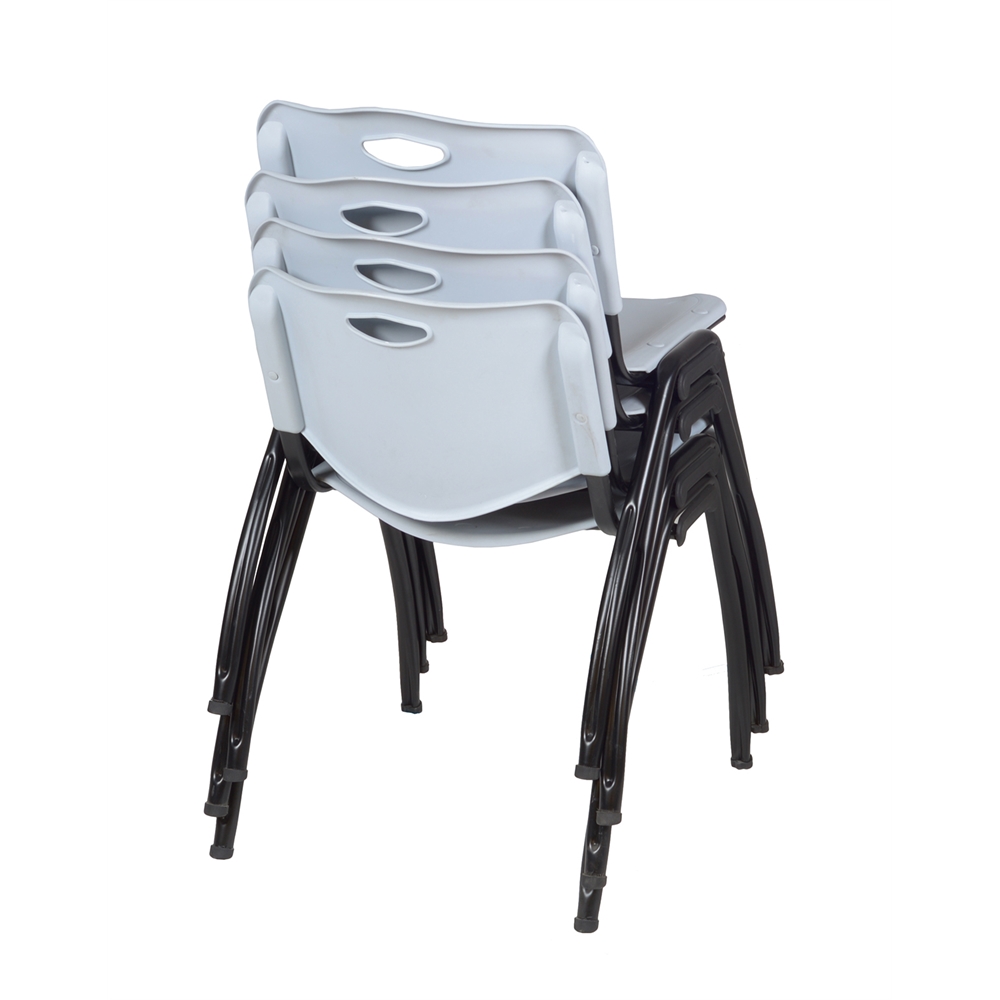 'M' Stack Chair (4 pack)- Grey. Picture 3
