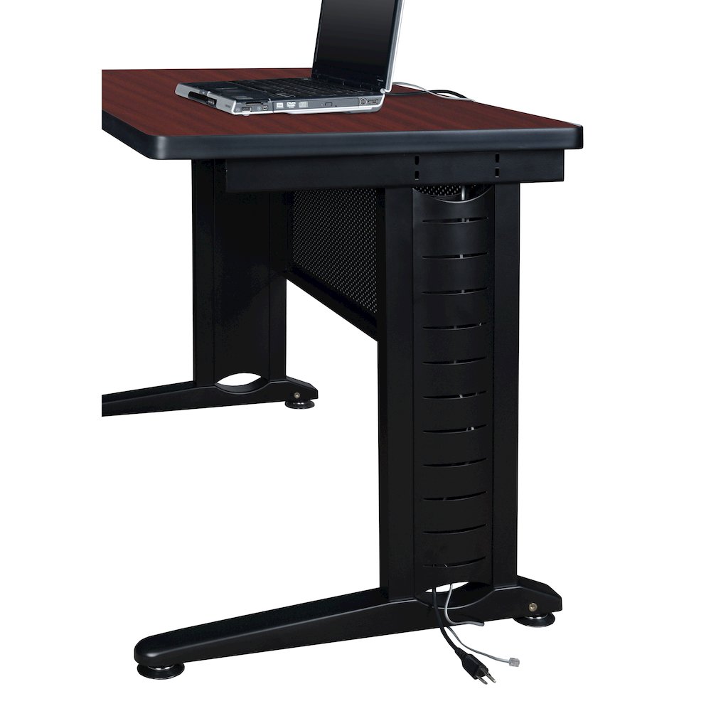 66 x 24 in. 2 Person Bench Workstation with Privacy Panel- Mahogany. Picture 5