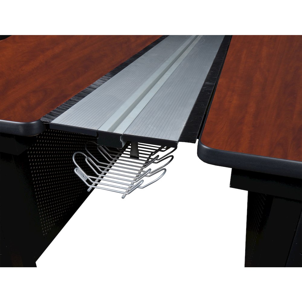 66 x 24 in. 2 Person Bench Workstation with Privacy Panel- Cherry. Picture 2