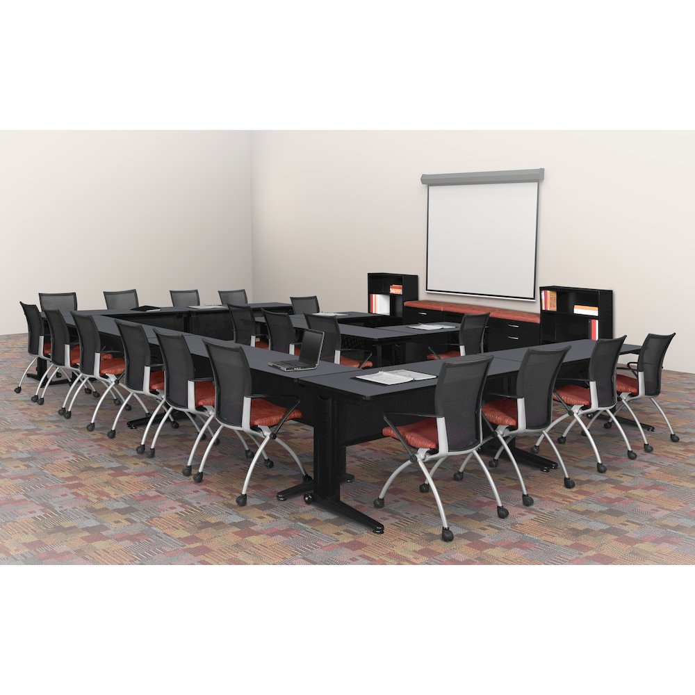 72 x 24 in. Seminar Training Table- Grey. Picture 6
