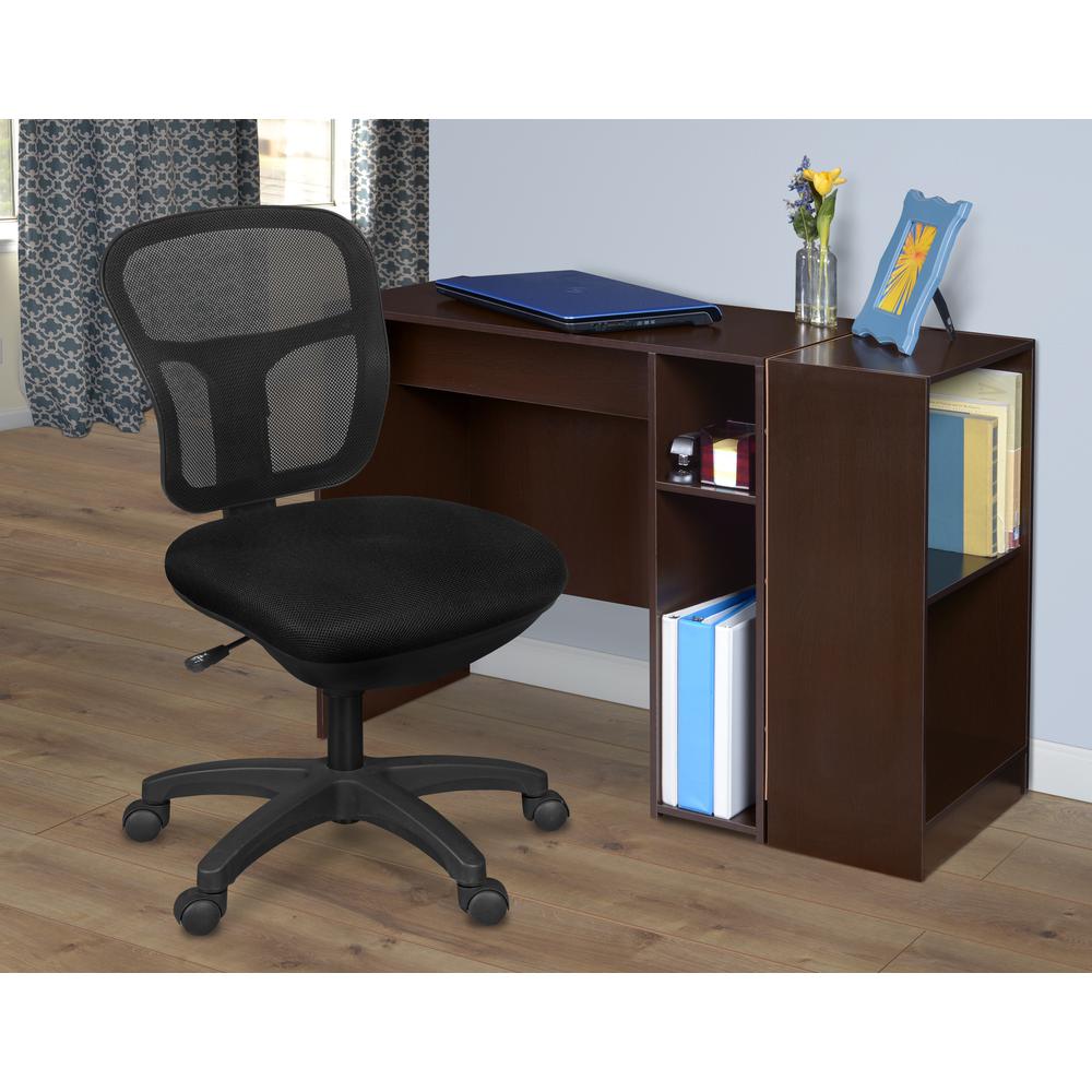 Harrison Armless Swivel Chair- Black. Picture 3
