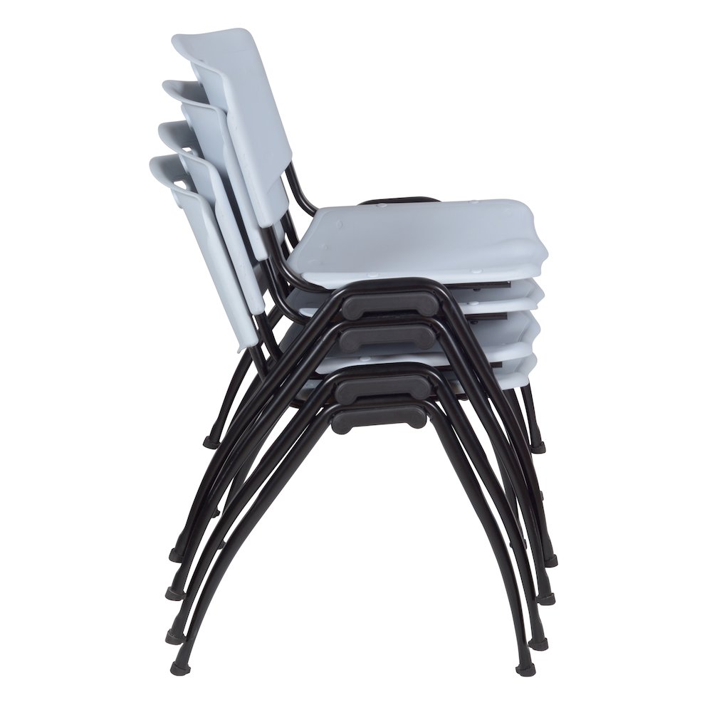 60 x 24 in. Flip-Top Privacy Nesting Table- Grey, 2 M Stack Chairs- Grey. Picture 9