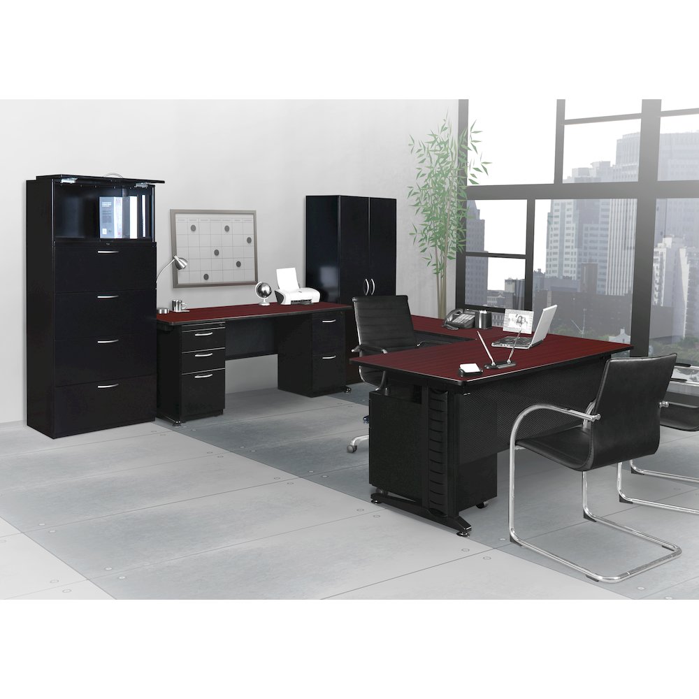66 x 78 in. L Shape Desk Shell- Mahogany. Picture 6