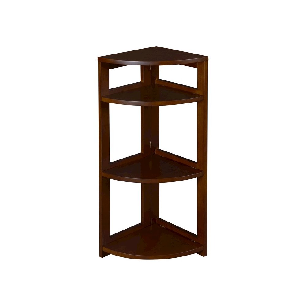 Flip Flop 34" High Corner Folding Bookcase- Mocha Walnut. Picture 1