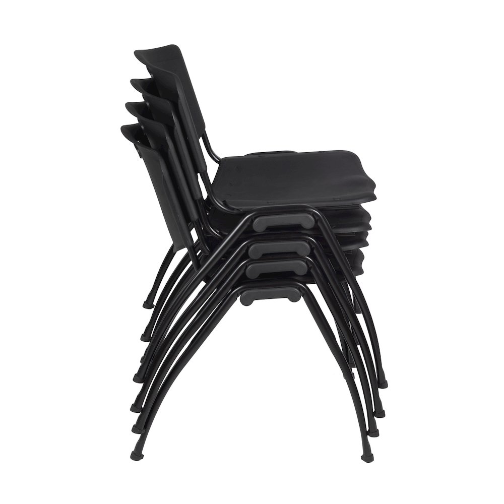 60 x 30 in. Flip-Top Privacy Nesting Table- Cherry, 2 M Stack Chairs- Black. Picture 9