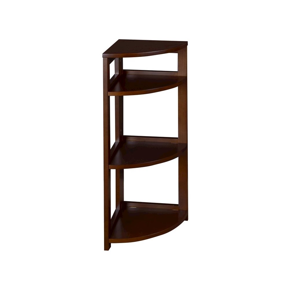 Flip Flop 34" High Corner Folding Bookcase- Mocha Walnut. Picture 2