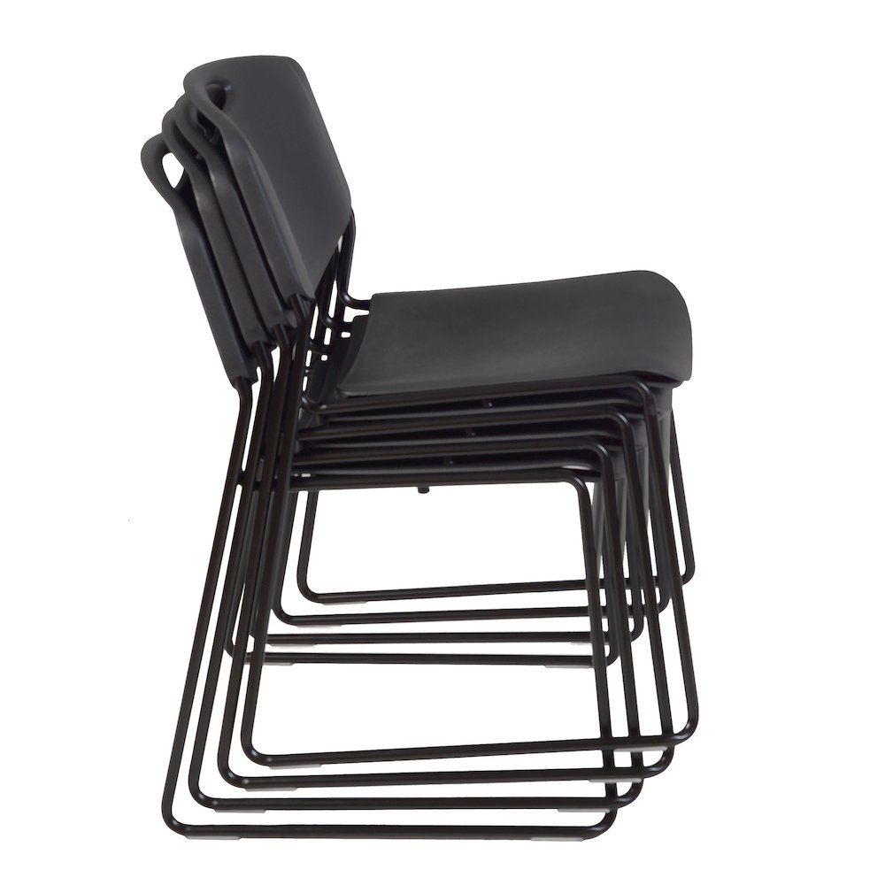 60 x 30 in. Flip-Top Privacy Nesting Table- Maple, 2 Zeng Stack Chairs- Black. Picture 9