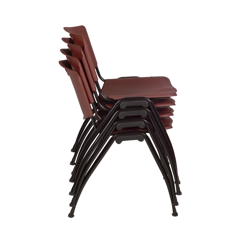 72 x 24 in. Flip-Top Privacy Nesting Table- Mahogany, 2 M Stack Chairs- Burgundy. Picture 9