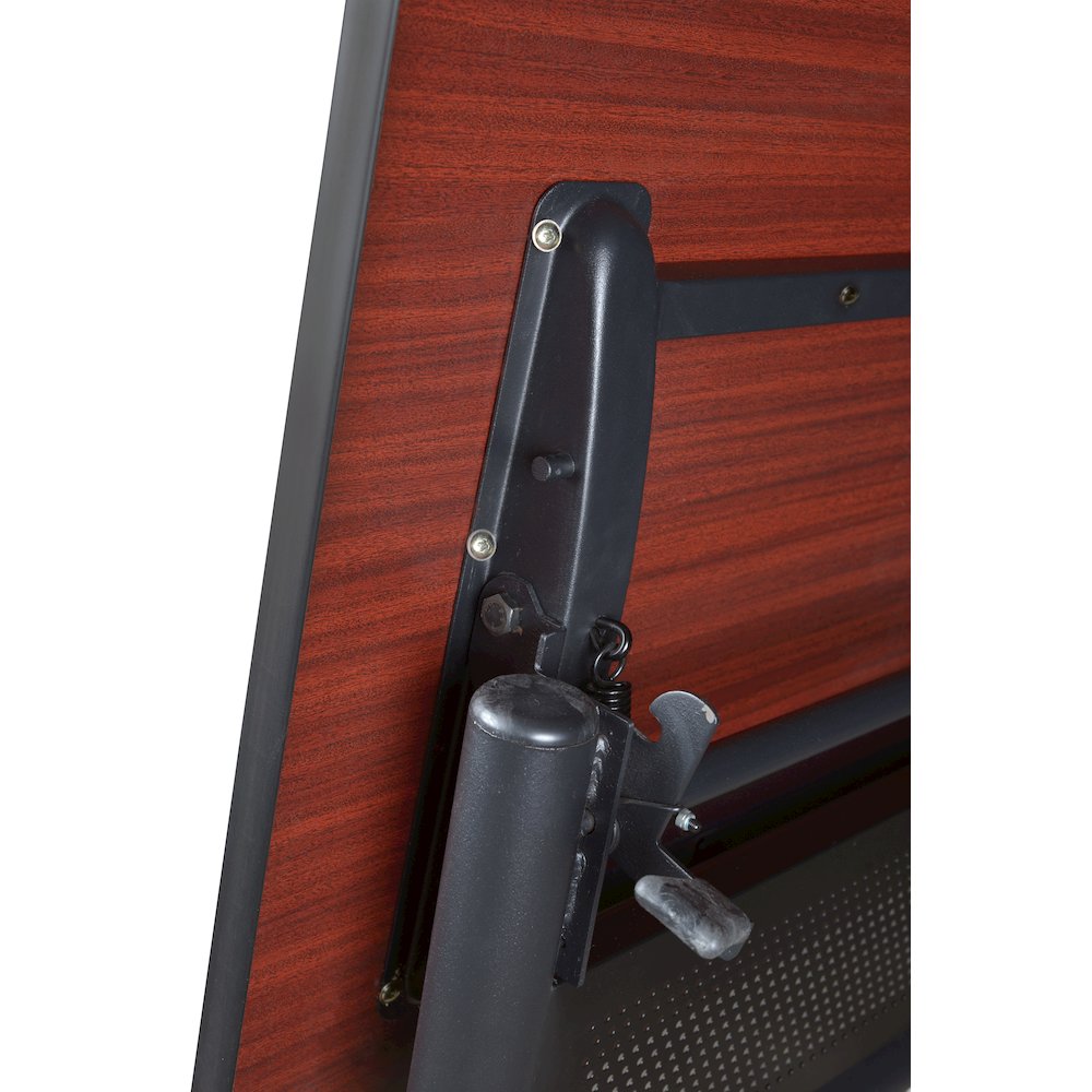 72 x 30 in. Flip-Top Privacy Nesting Table- Cherry, 2 M Stack Chairs- Grey. Picture 5
