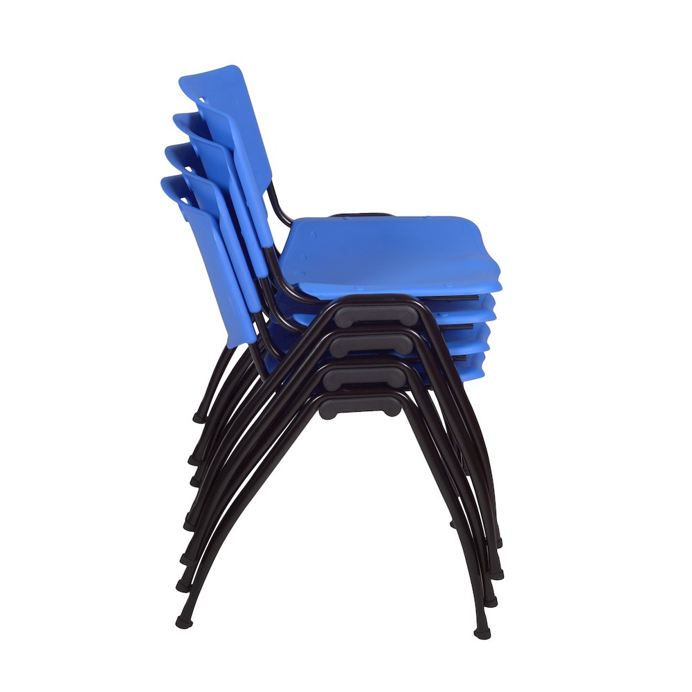 72 x 30 in. Flip-Top Privacy Nesting Table- Grey, 2 M Stack Chairs- Blue. Picture 9
