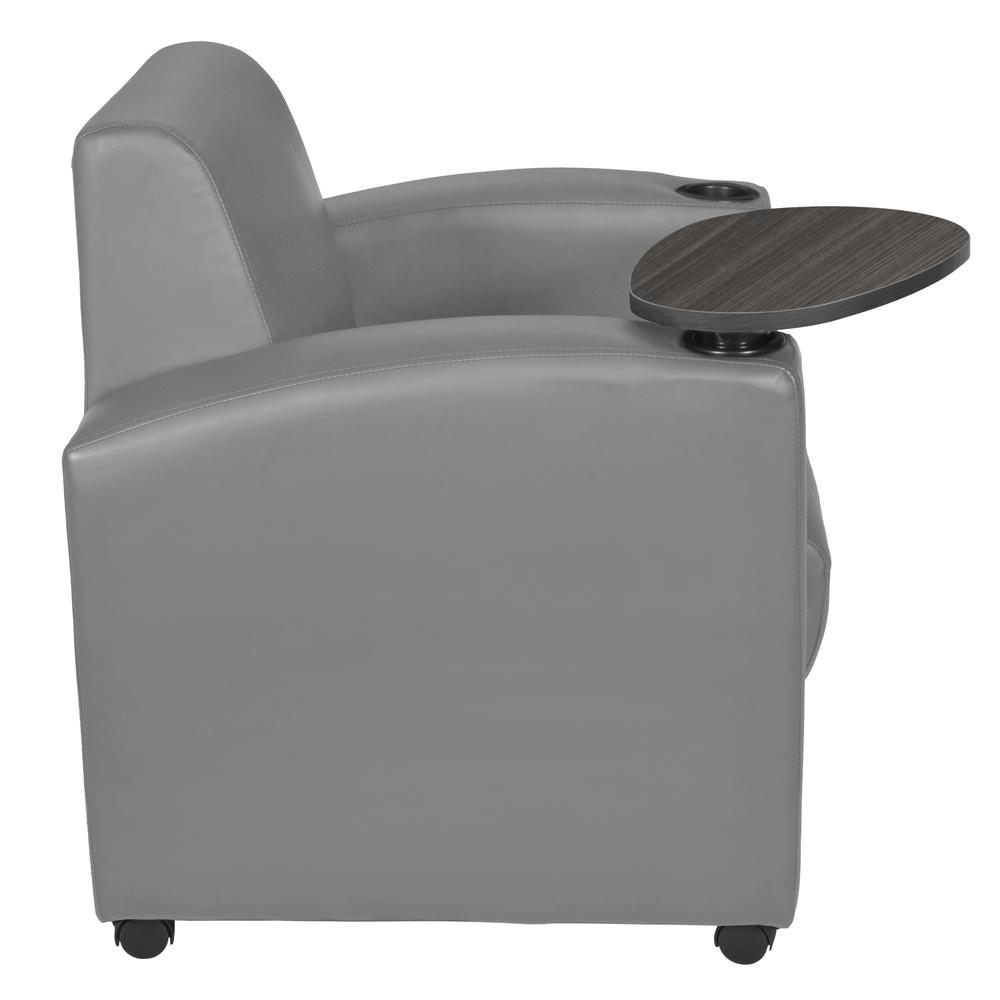 Nova Tablet Arm Chair w/ Storage- Grey/Ash Grey. Picture 1