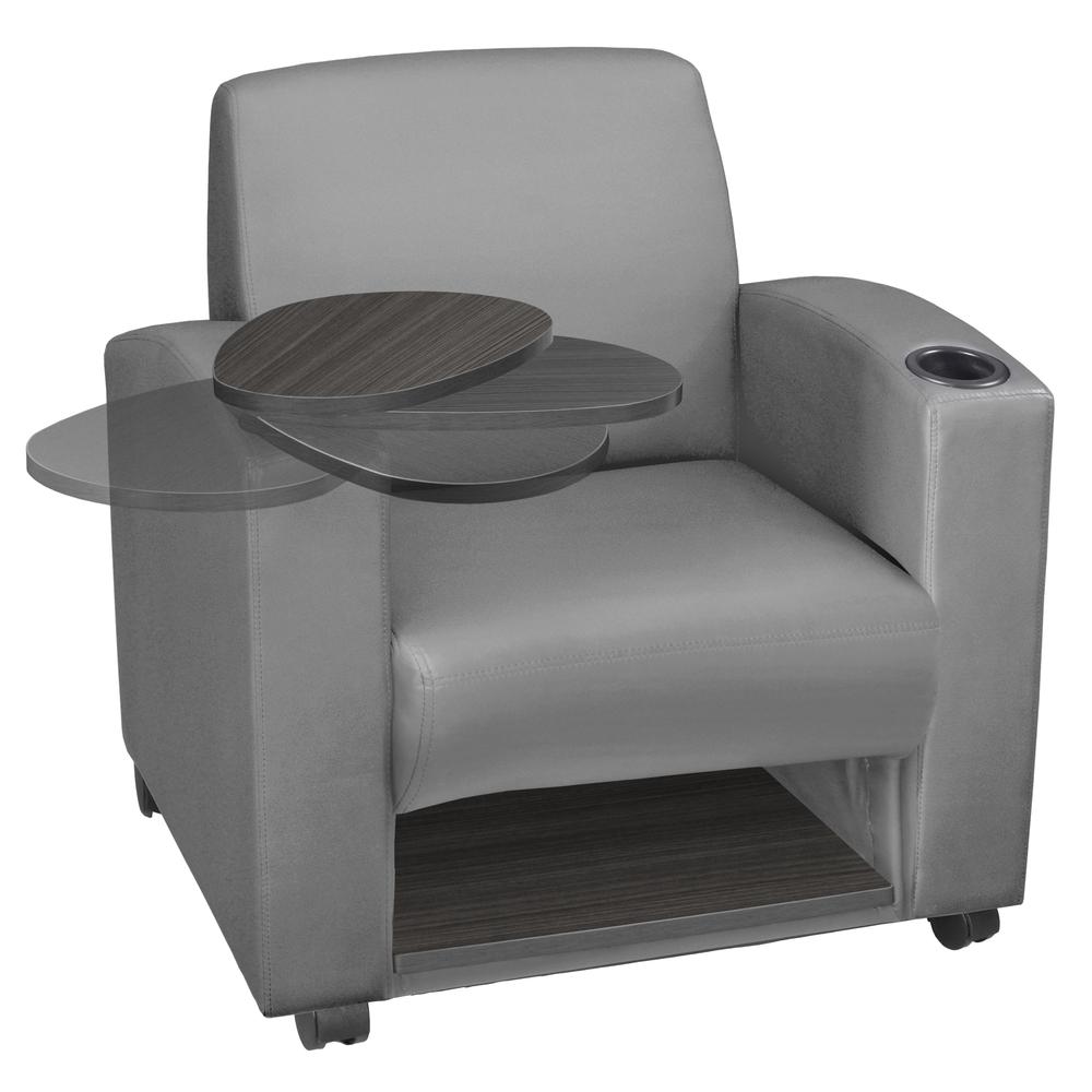 Nova Tablet Arm Chair w/ Storage- Grey/Ash Grey. Picture 3