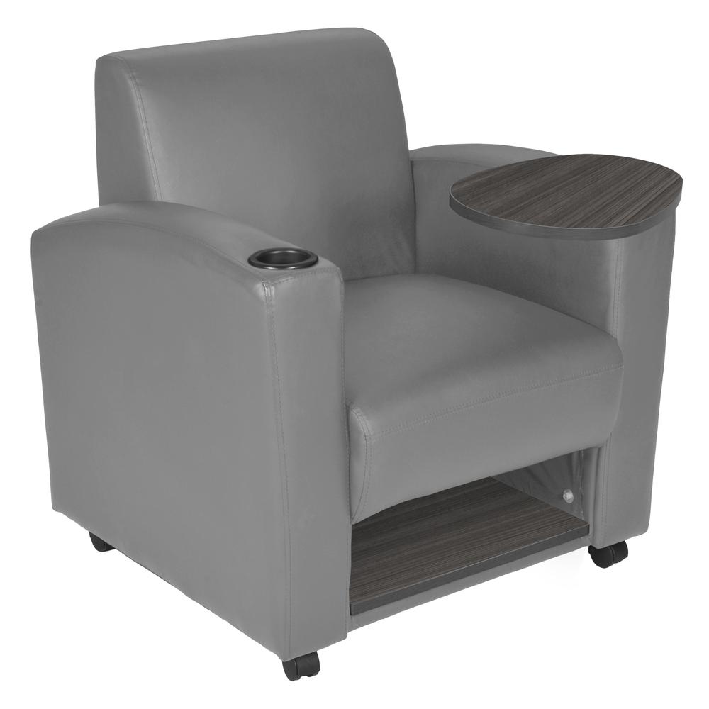Nova Tablet Arm Chair w/ Storage- Grey/Ash Grey. Picture 4