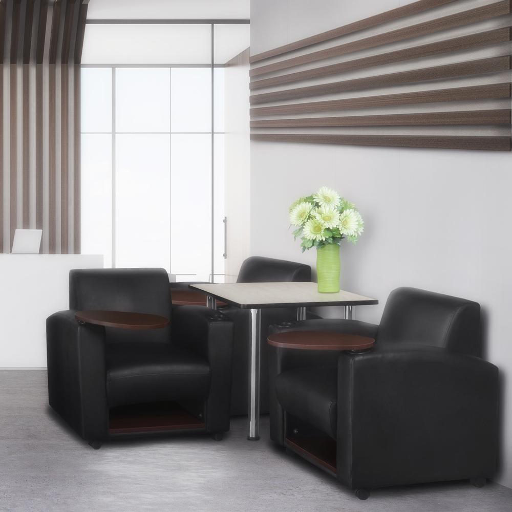 Nova Tablet Arm Chair- Black/Java. Picture 3