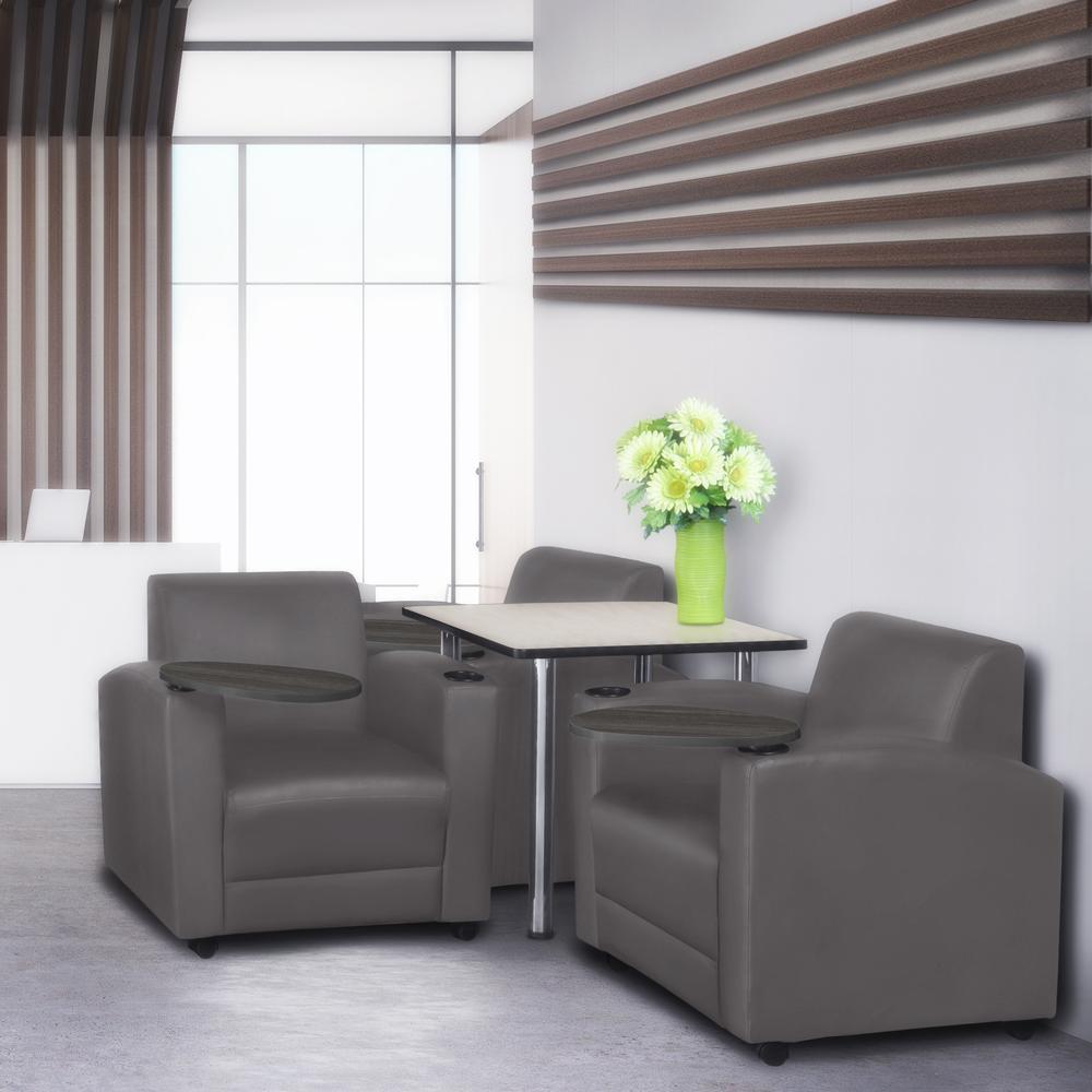 Nova Tablet Arm Chair- Grey/Ash Grey. Picture 6