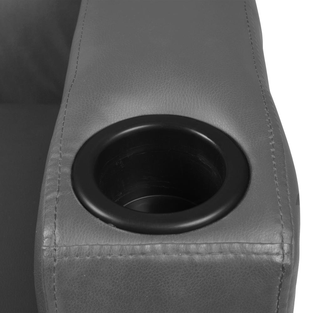 Supernova Tablet Arm Loveseat w/ Storage- Grey/Ash Grey. Picture 2