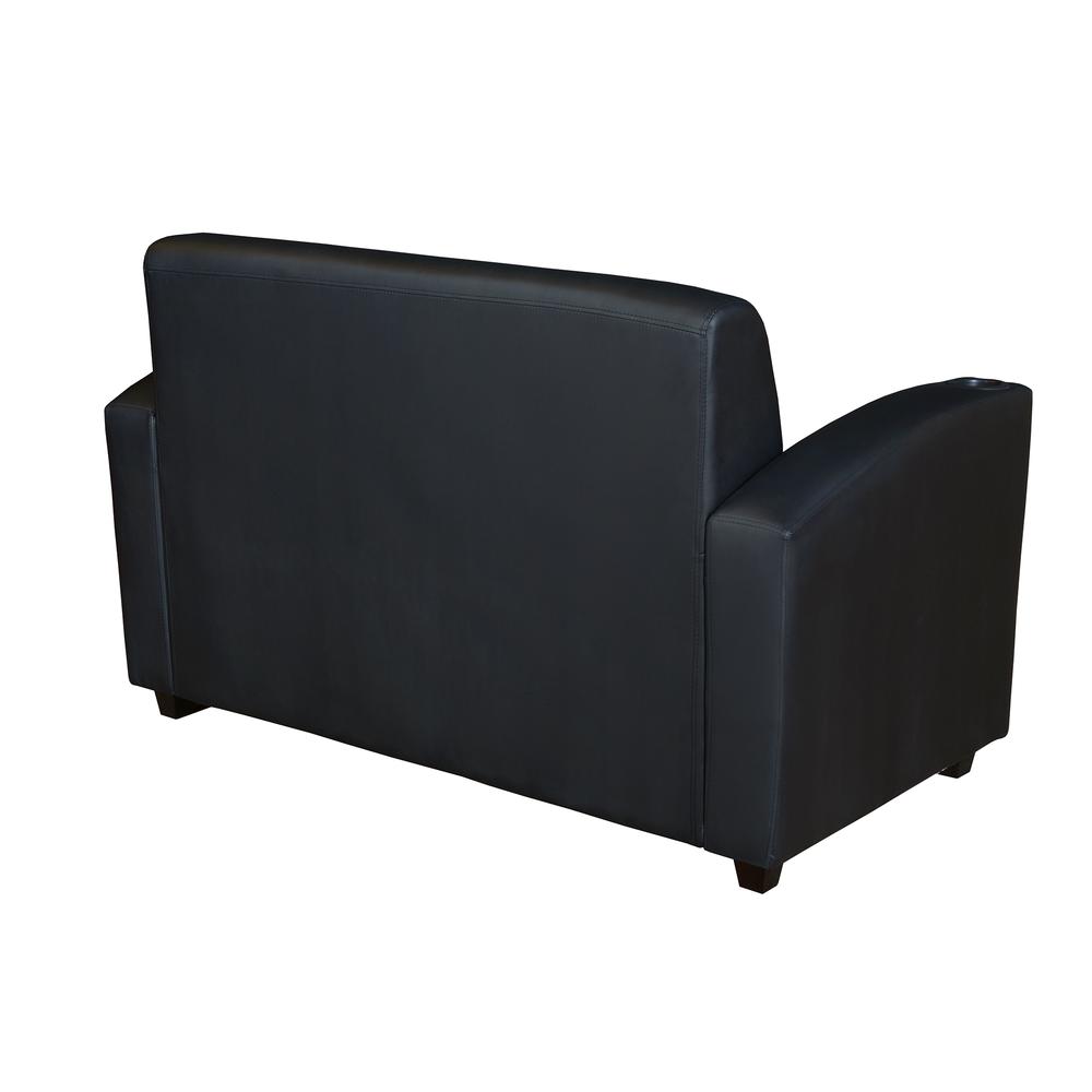 Supernova Tablet Arm Loveseat- Black/Java. Picture 3
