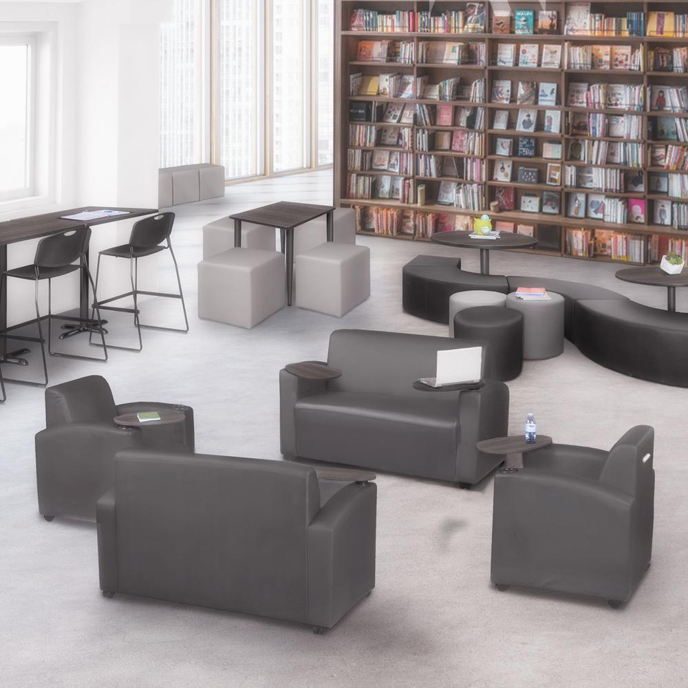 Supernova Tablet Arm Loveseat- Grey/Ash Grey. Picture 4